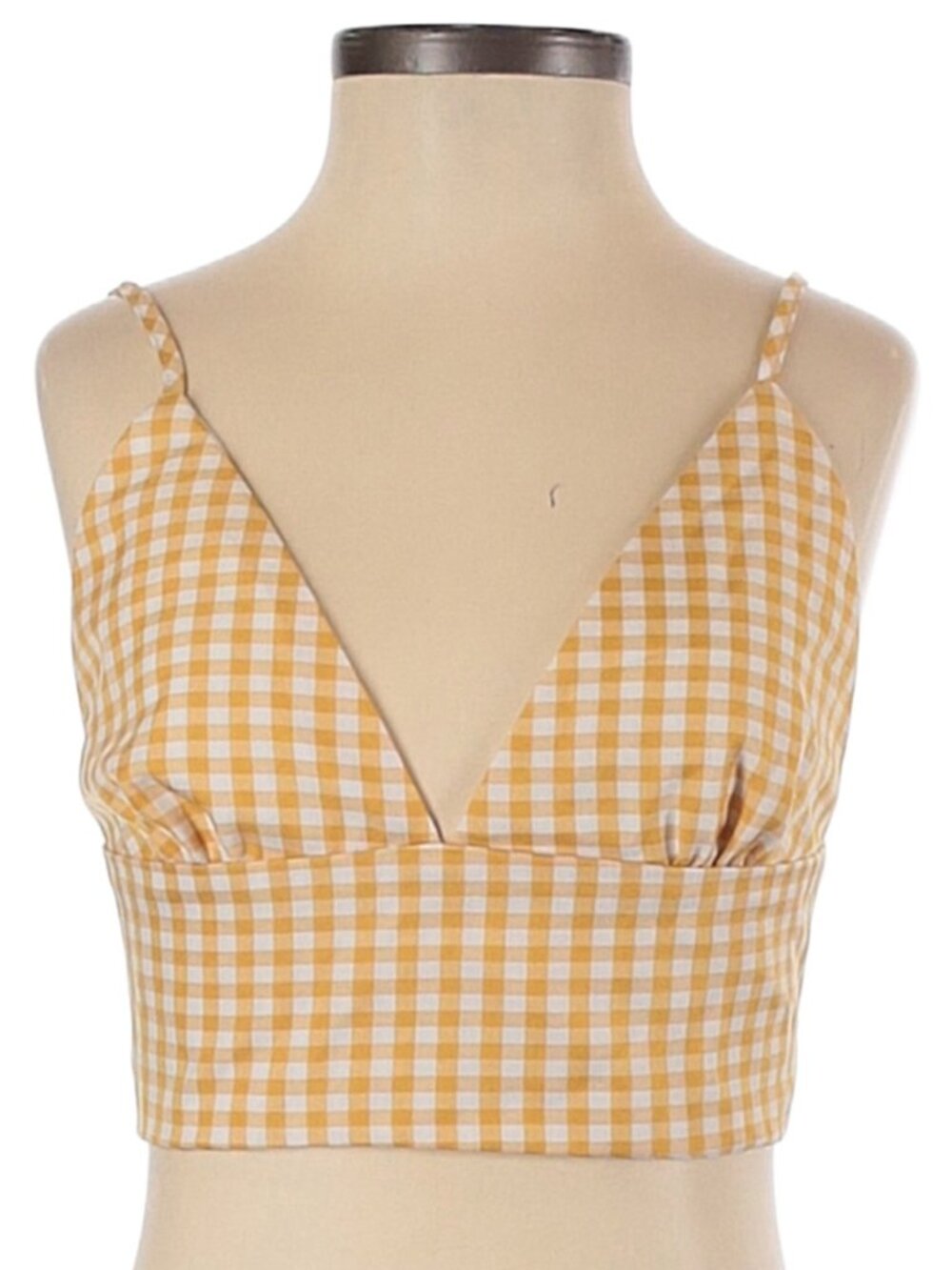 Signature 8 Gingham Yellow Sleeveless Blouse